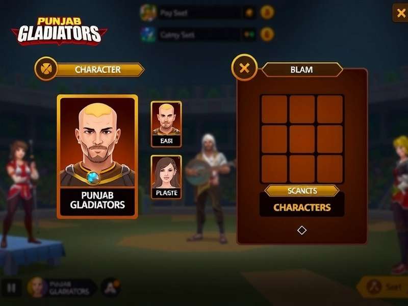 Punjab Gladiators character selection screen